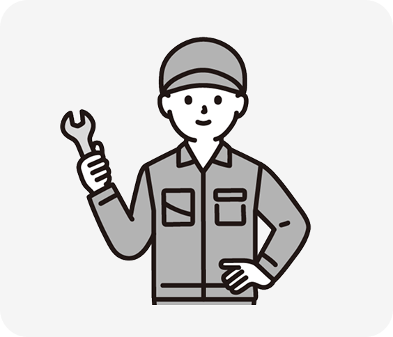 スパナを持った男性作業員のイラスト